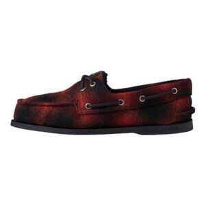 SPERRY Seacycled Shearling Wool Plaid Men’s Boat Moccasin Shoe Size 12 NEW $100